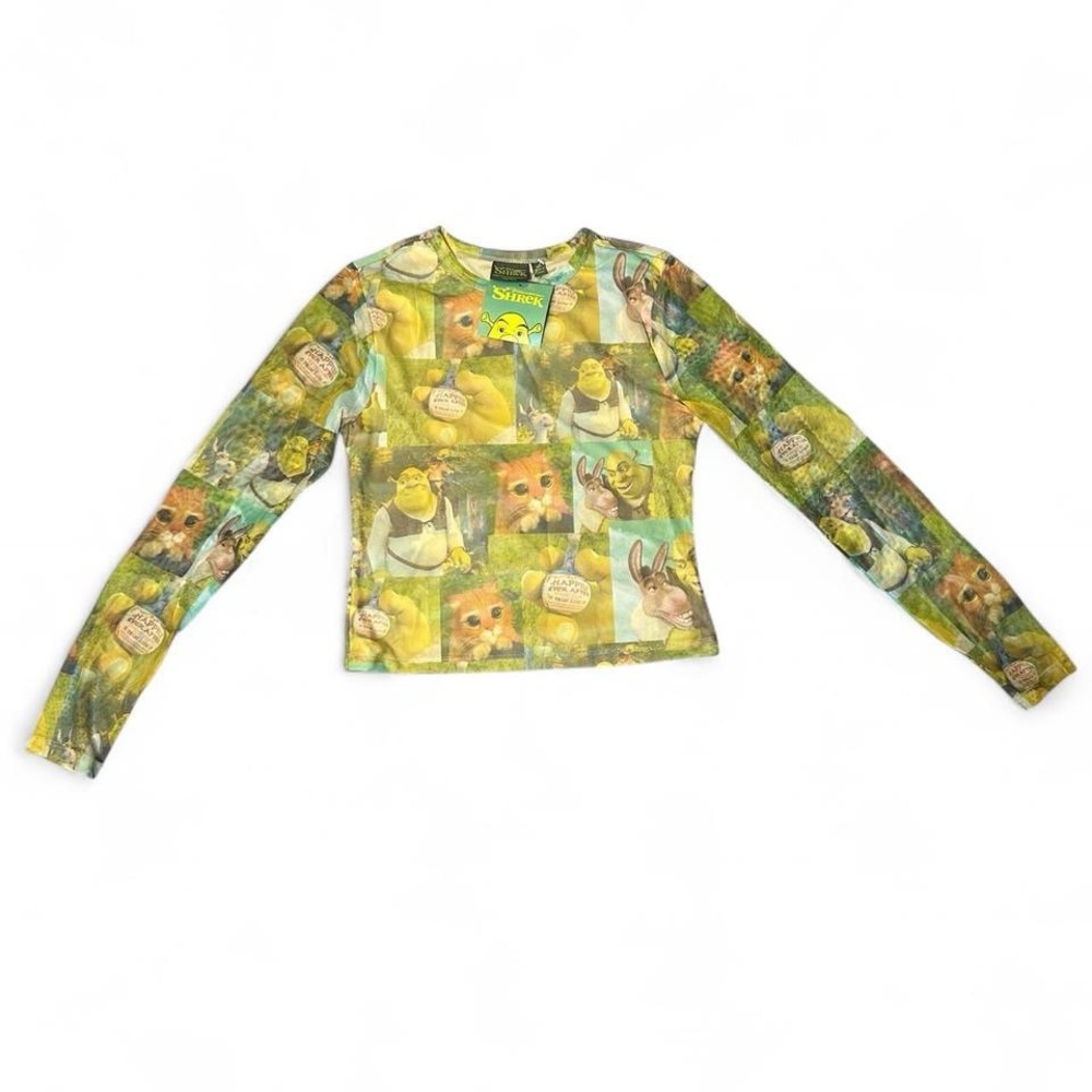 Shrek Mesh Graphic Long Sleeve Top Medium